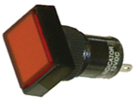 12VDC LED Panel Indicator-Red, 12mm X 16mm Rectangular